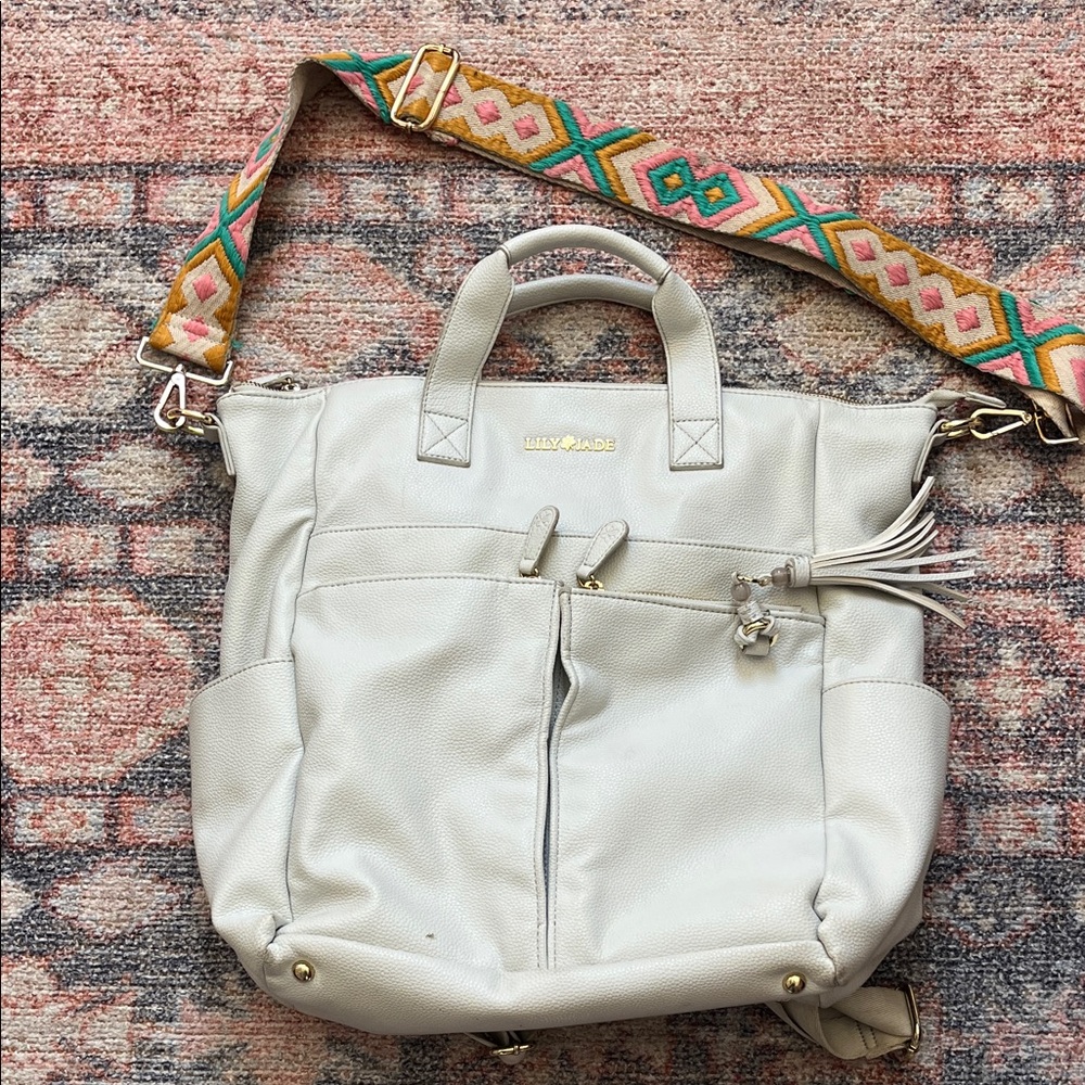 Lux Lily Jade Leather Diaper Cross Body/Backpack Bag